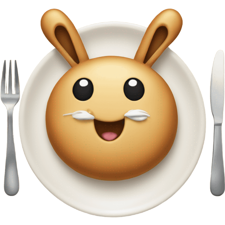 bun on a plate  emoji