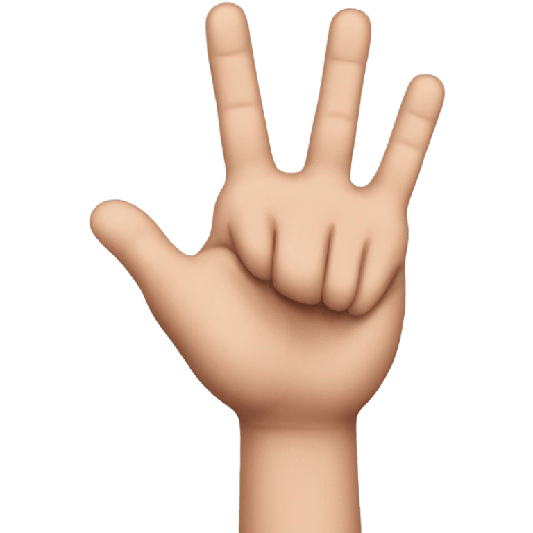 hand with 3 fingers up(thumb, index and pinky) and 2 fingers down(middle, ring) emoji