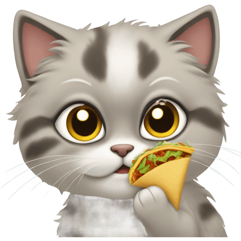 Kitten eating a taco  emoji