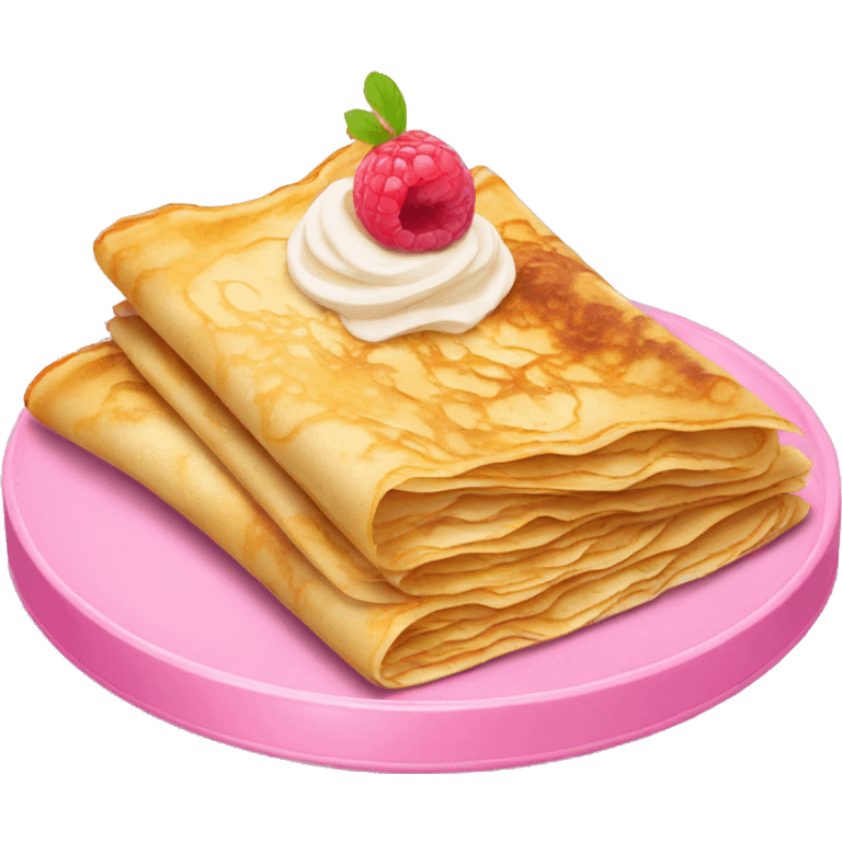 Crepes stacked on a pink plate emoji