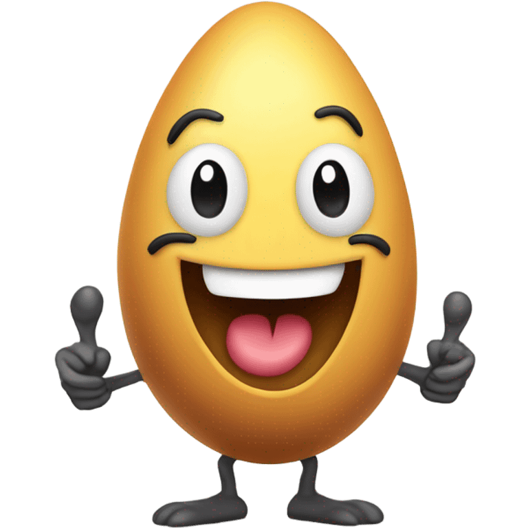 Egg smiling with arms emoji