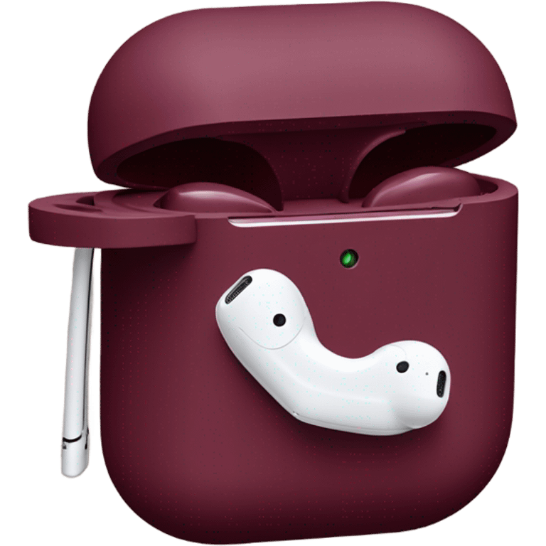 Air Pods in maroon color emoji