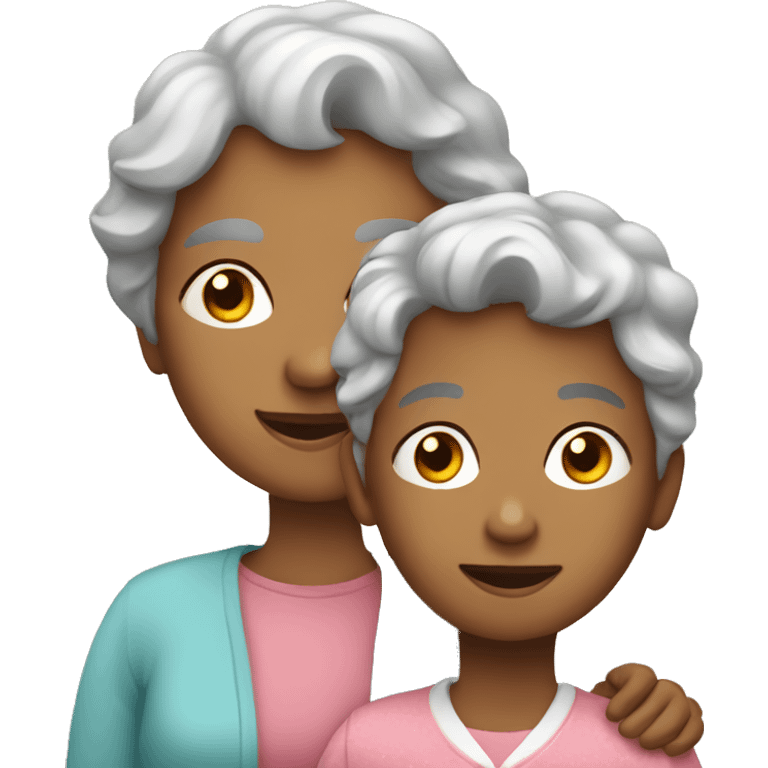 Grandma with a boy and girl emoji