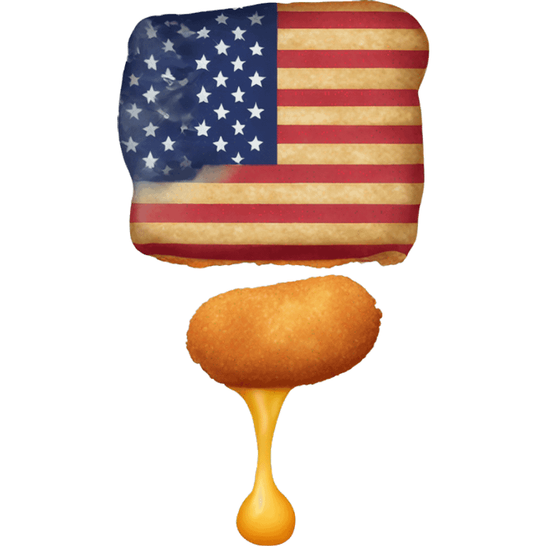 inverted american flag and eaten chicken nugget emoji