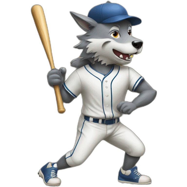 wolf playing baseball emoji