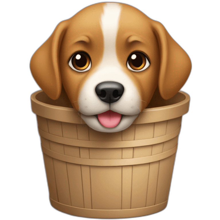 Un chiot dans une poubelle emoji