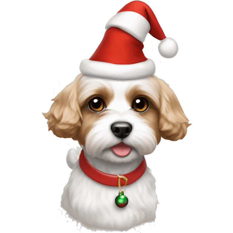 Cavachon with Christmas hat  emoji