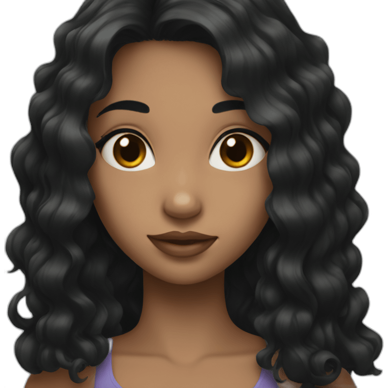 a girl with black hair emoji