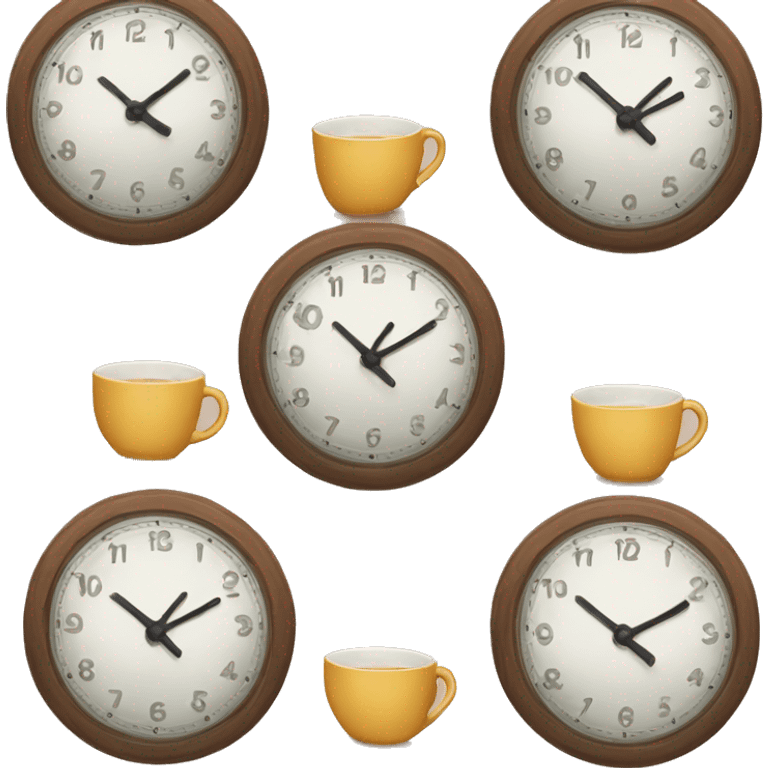 Clock drinking tea emoji