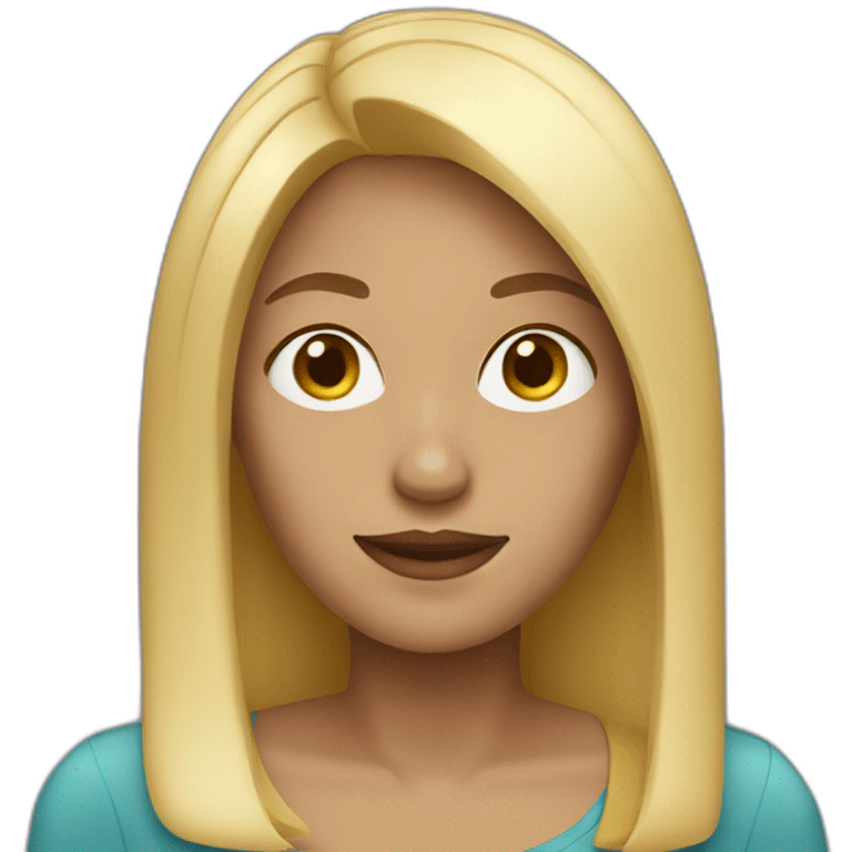 a woman with blond straight hair  emoji