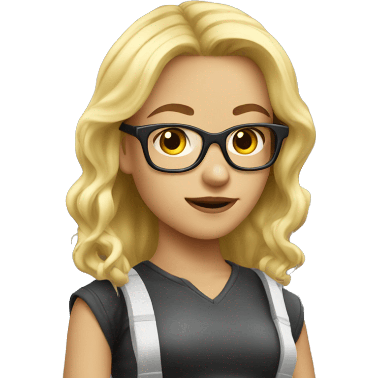 gamer girl blond with glasses emoji