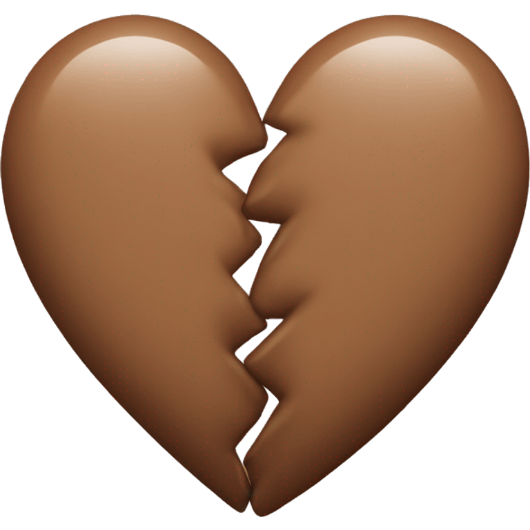 brown pastel heart two halves emoji