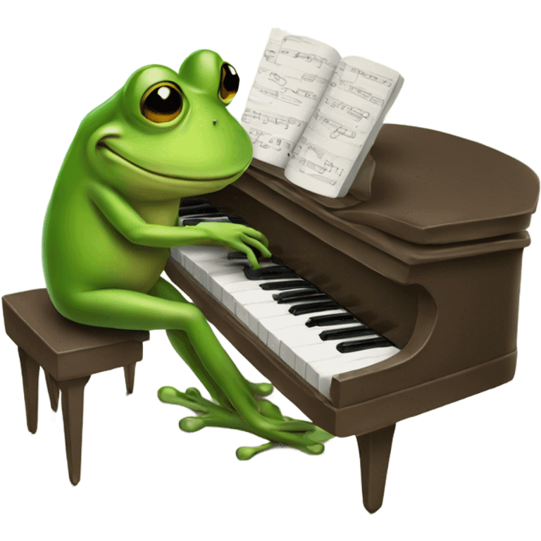 Frog playing piano emoji