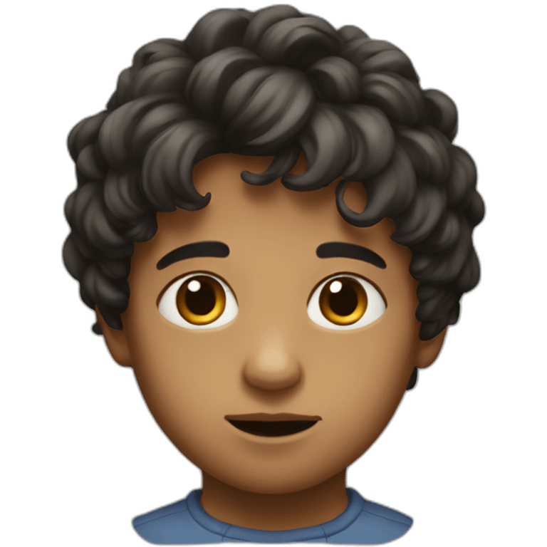 Choqued  gaze portrait boy. emoji