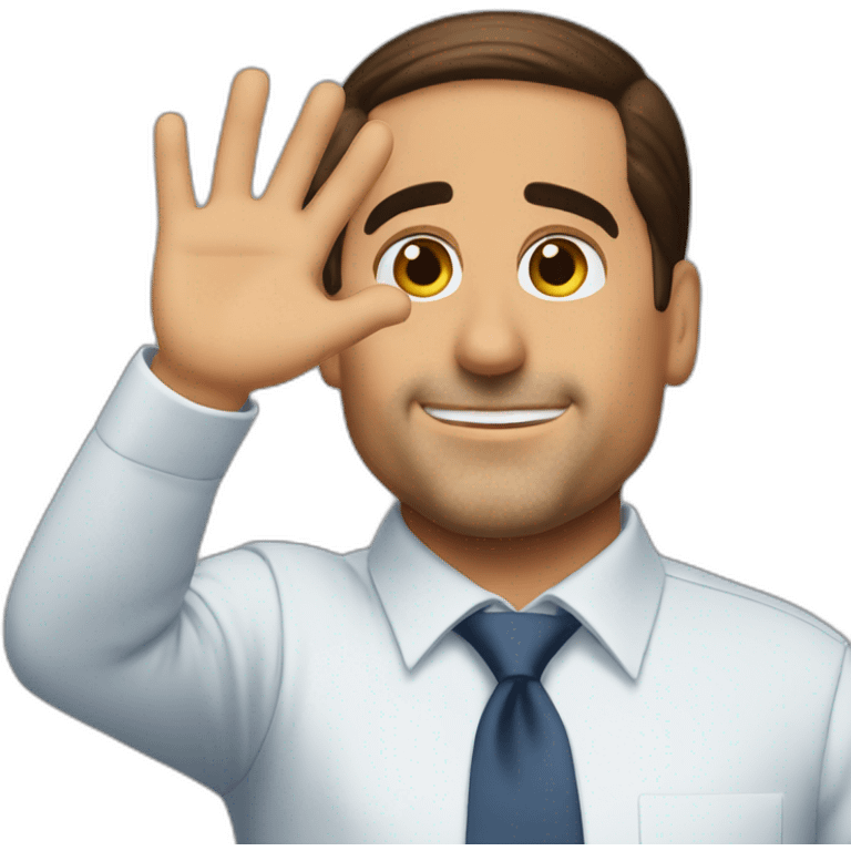 Michael scott waving emoji