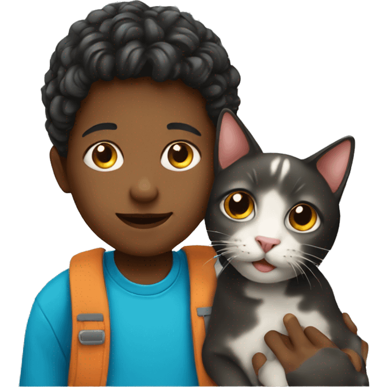 Kids with cat emoji