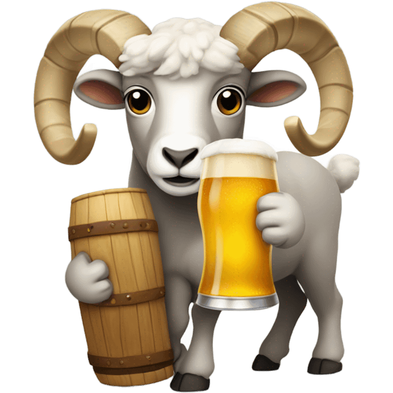 Ram with beer emoji