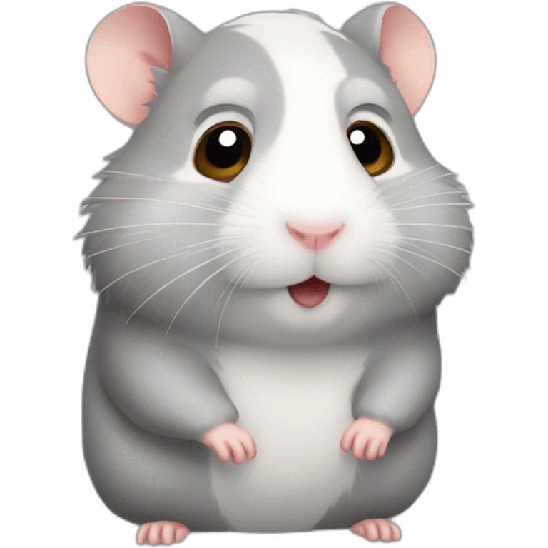 Hamster gris fait coeur emoji