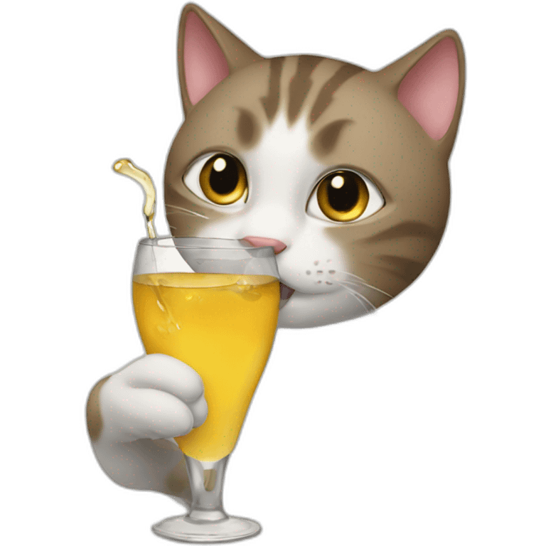 cat drinking emoji