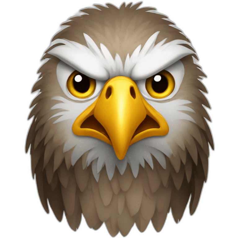 Eagle with an angry face emoji