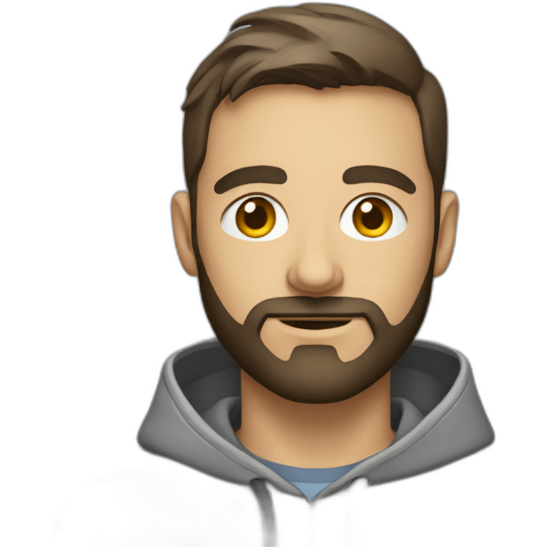 Project manager in a gray hoodie and with a short beard emoji