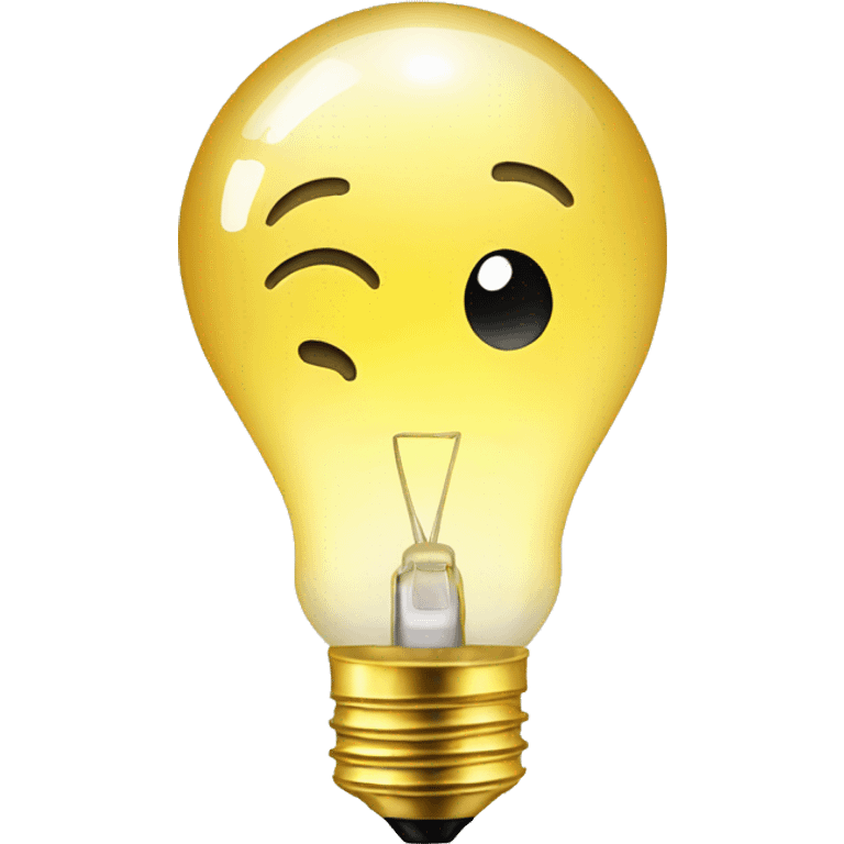 light bulb on with gold srew emoji