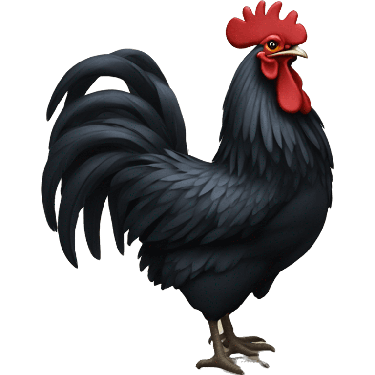 Massive black rooster emoji