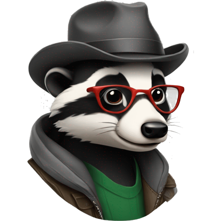 hipster badger emoji