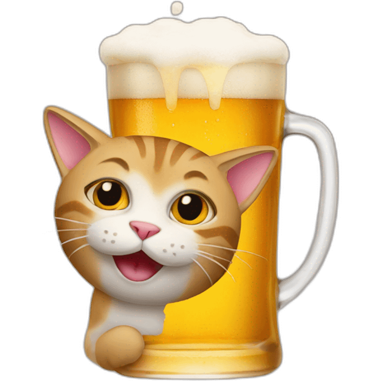 Cat drink beer emoji