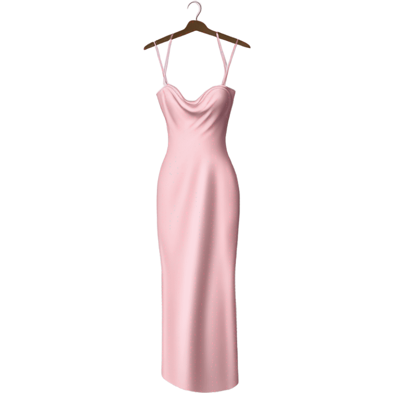 sparkly baby pink long bodycon dress on hanger emoji