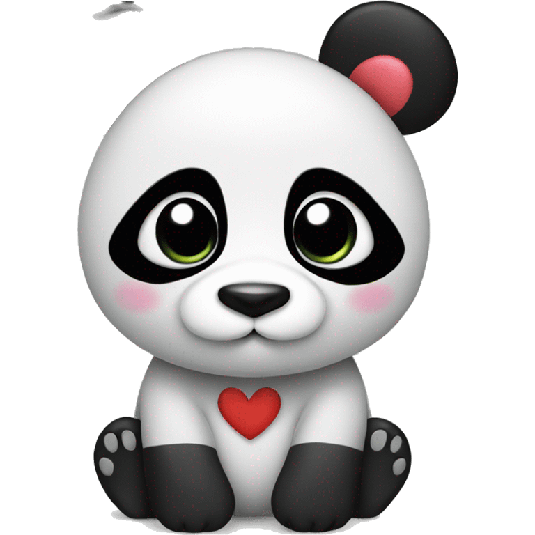 a panda with hearts emoji