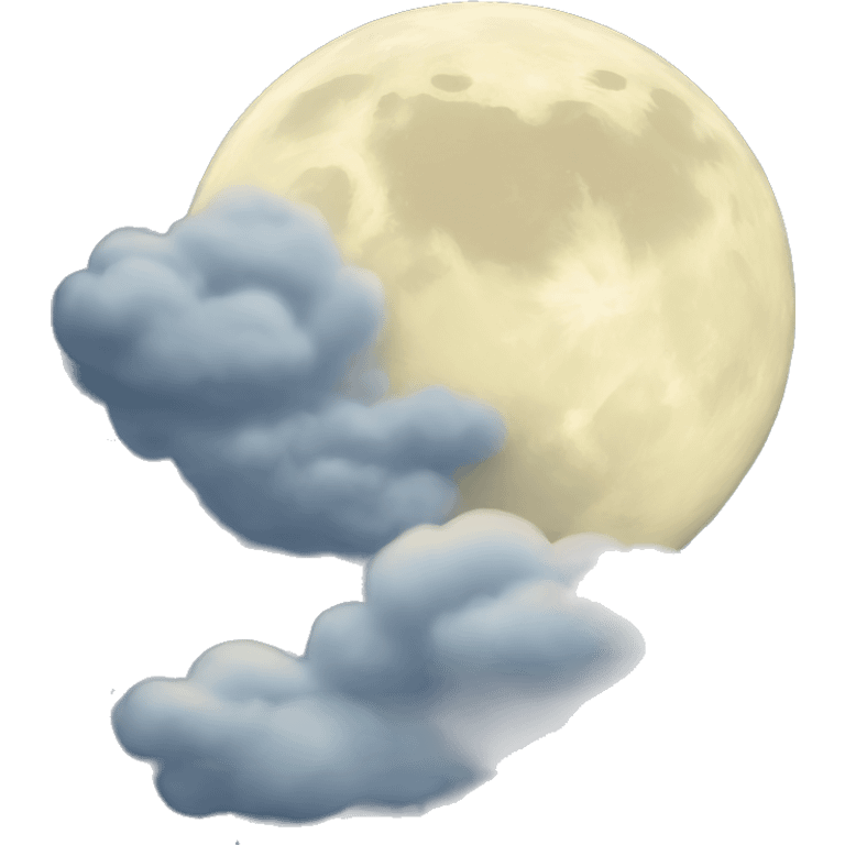 Moon around clouds emoji