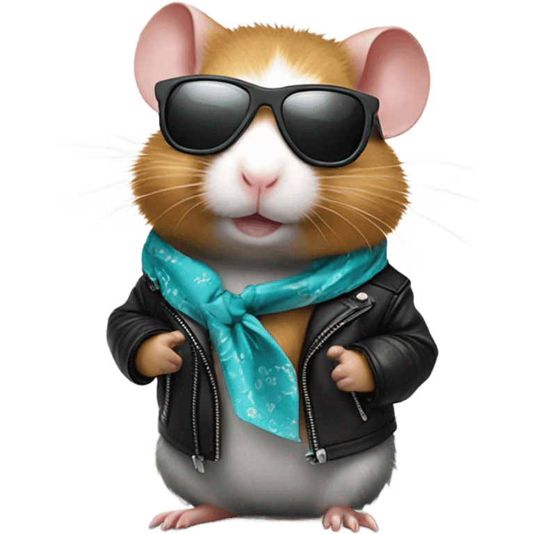 hamster with a cool outfit on emoji