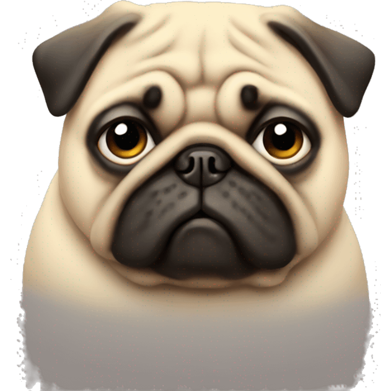 Fat pug sad  emoji