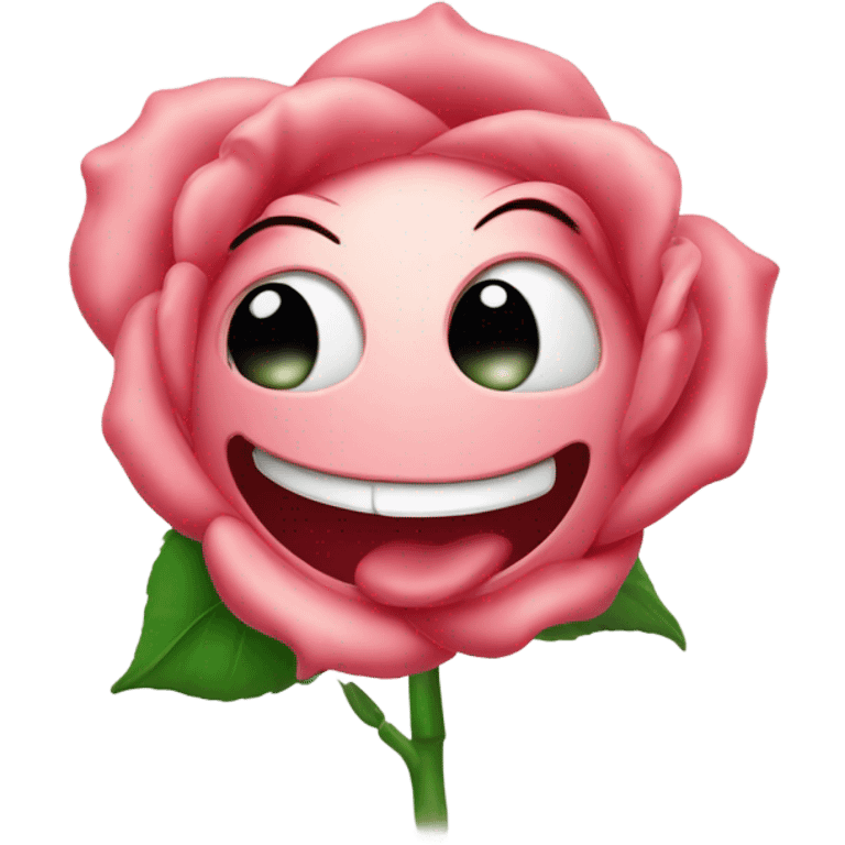 Rose Flower laughing face with tears  emoji