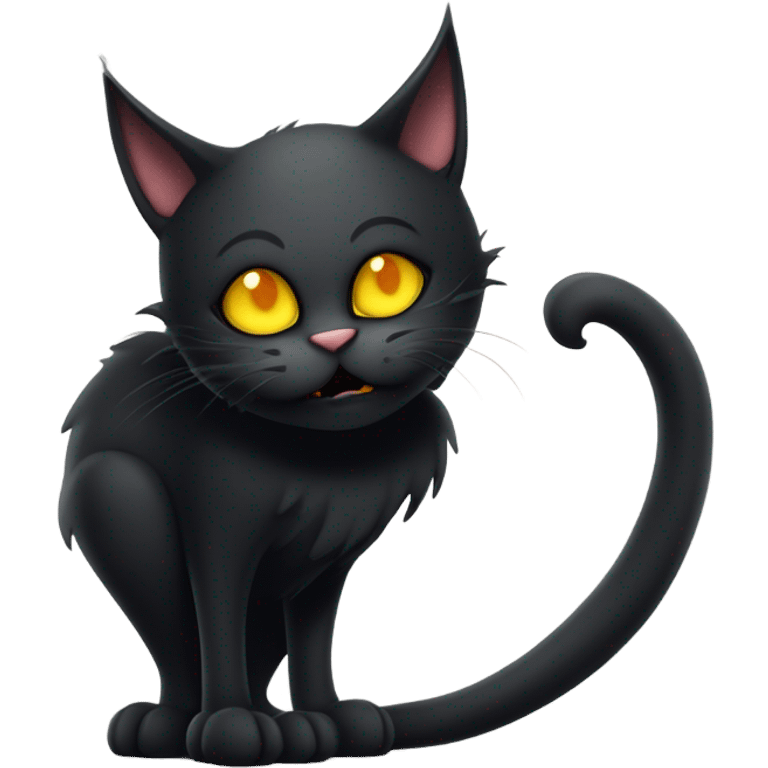 Evil mischievous black cat  emoji