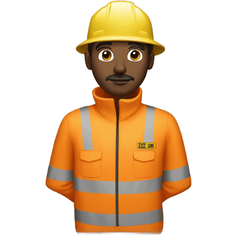 man wearing orange hi visibility overalls  emoji