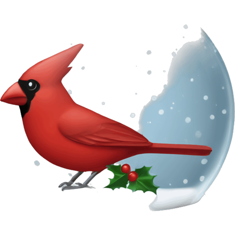 Christmas cardinal snow globe  emoji