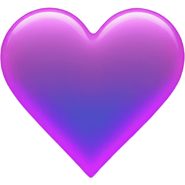 Neon glass blue mauve heart  emoji