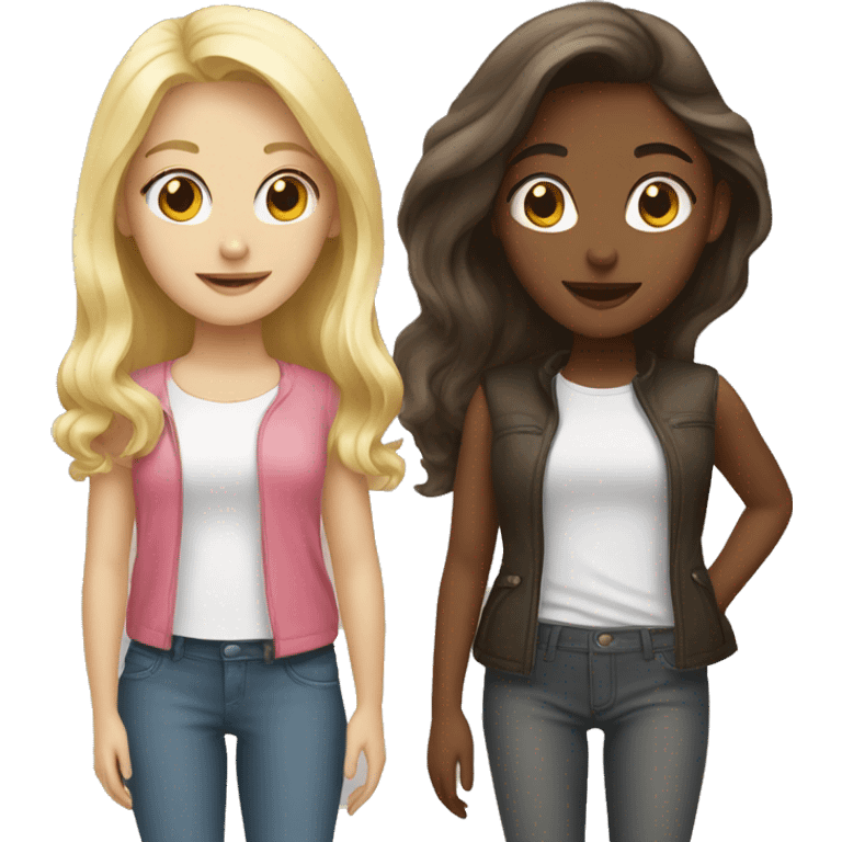  Blonde girl and brunette girl  emoji