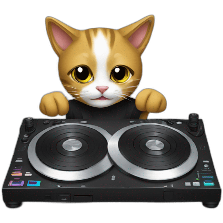 Cat DJing with CDJs emoji