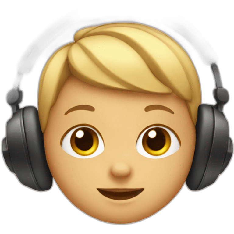 Baby emoji wearing headphones emoji