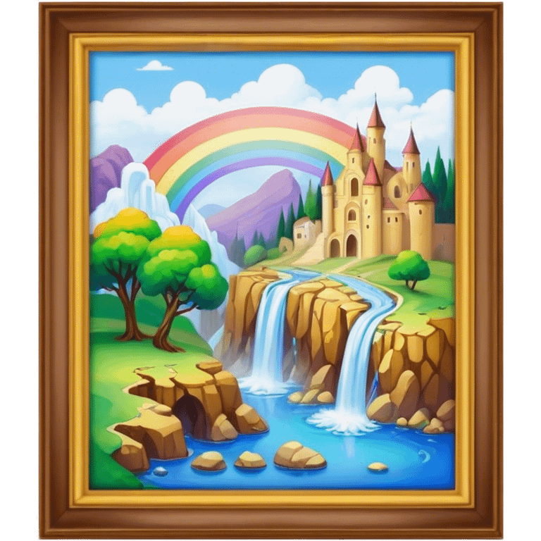 melting rainbow paint renaissance landscape emoji