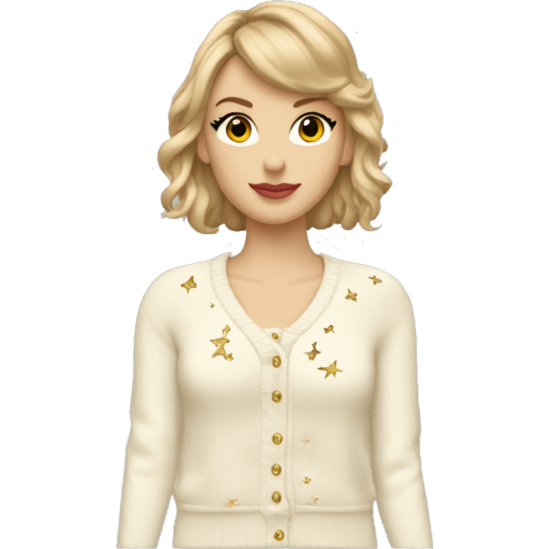 Taylor swift cream cardigan with stars not on anyone emoji