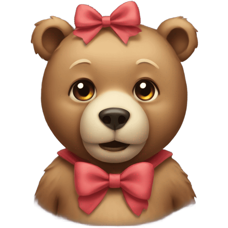 Bear wearing a bow emoji