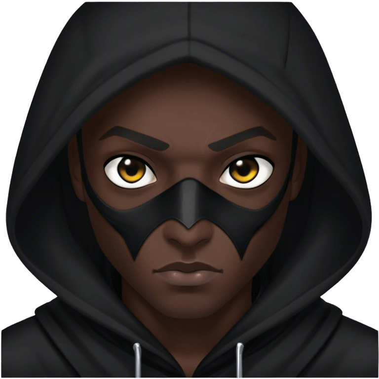 A hooded assassin in black, only his piercing eyes visible emoji