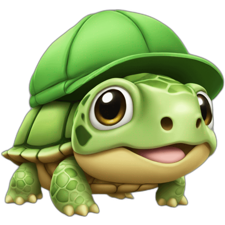 Tortue avec casquette emoji