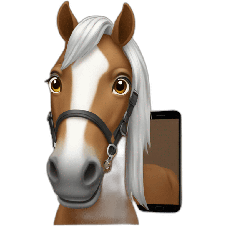 horse with smartphone emoji