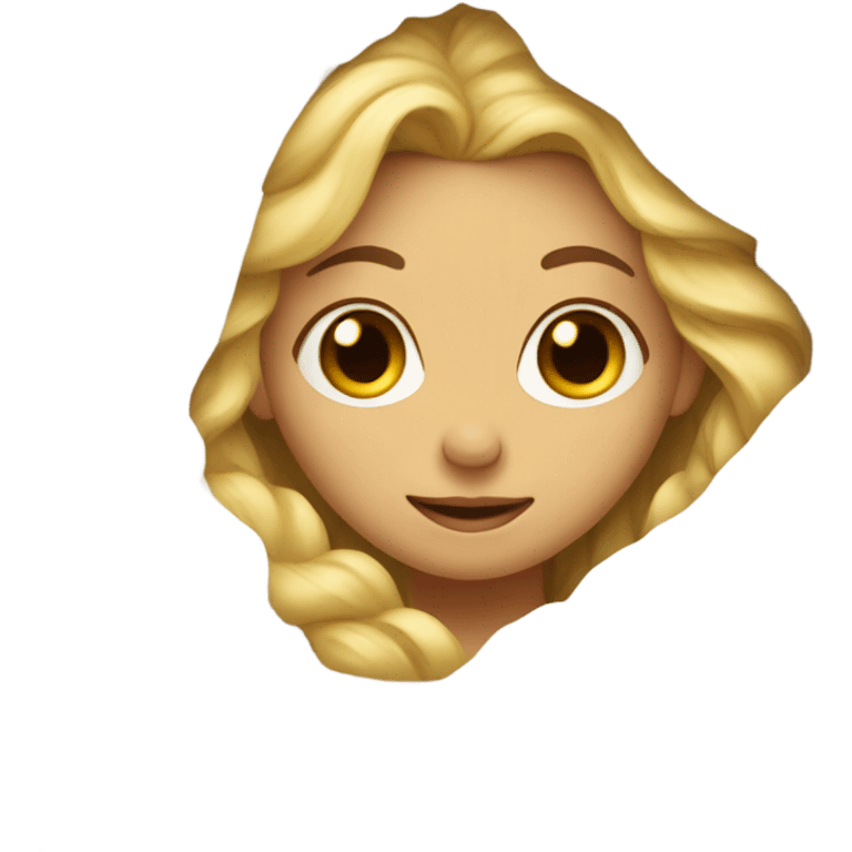 Blonde girl wrapped in cosy bedsheet emoji