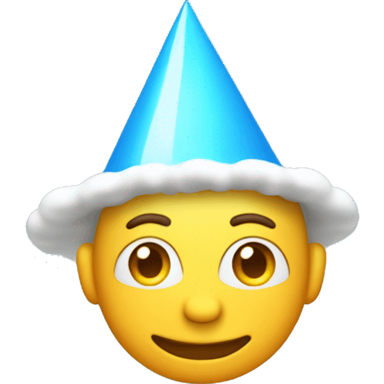 A guy with a birthday hat with lighting cloud floating abov his head emoji